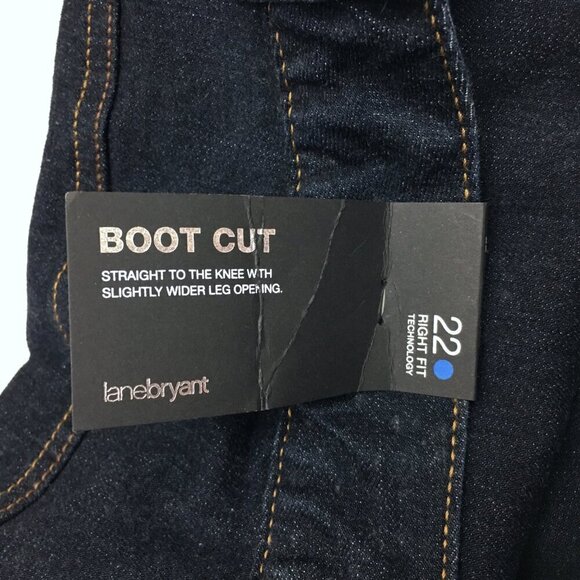 NEW Lane Bryant Women's Bootcut Jeans Dark Wash Stretchy size 22T length 34" - Picture 4 of 9